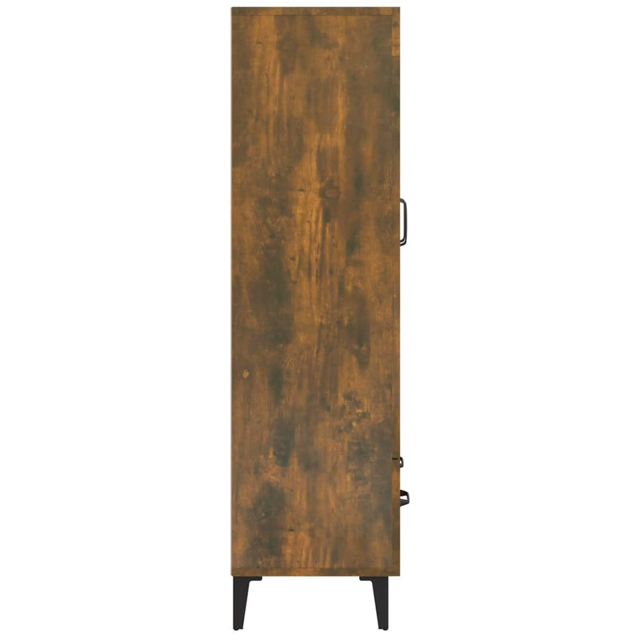 Hoge Kast 70X31X115 Cm Bewerkt Hout Gerookt Eikenkleurig