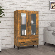 Hoge kast 70x31x115 cm bewerkt hout gerookt eiken