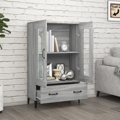 Hoge kast 70x31x115 cm bewerkt hout grijs sonoma eikenkleurig
