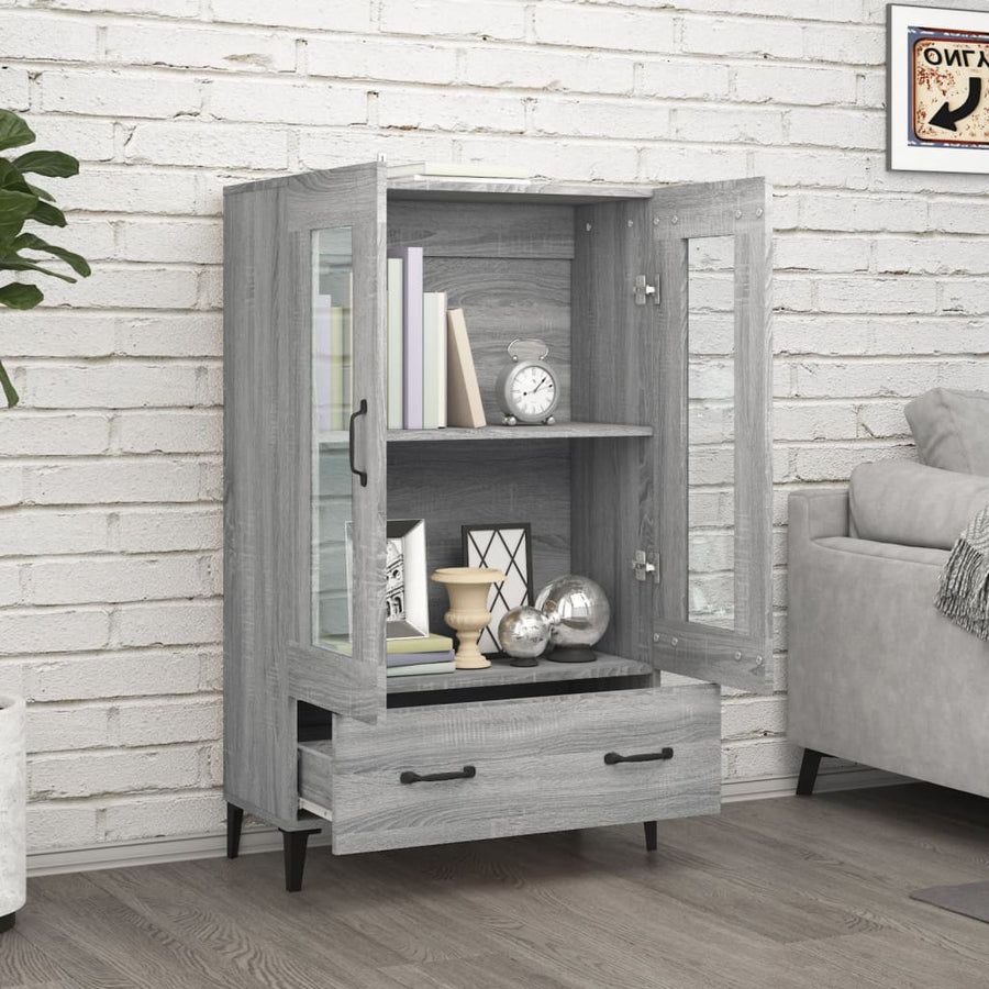 Hoge kast 70x31x115 cm bewerkt hout grijs sonoma eikenkleurig