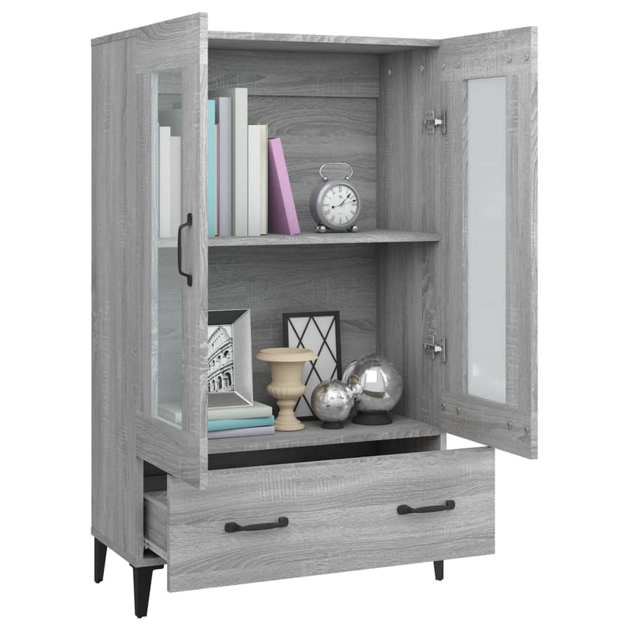 Hoge kast 70x31x115 cm bewerkt hout grijs sonoma eikenkleurig