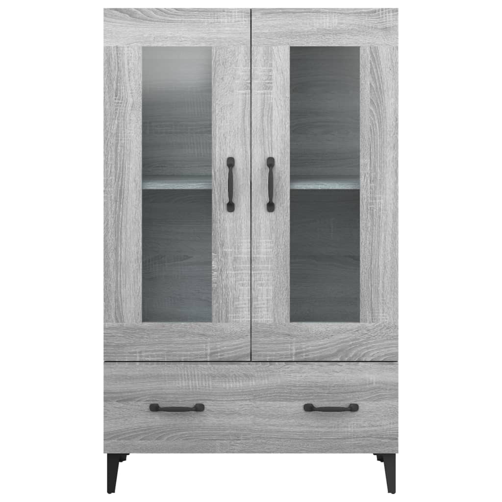 Hoge kast 70x31x115 cm bewerkt hout grijs sonoma eikenkleurig
