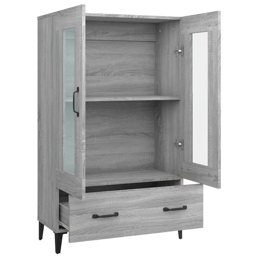 Hoge kast 70x31x115 cm bewerkt hout grijs sonoma eikenkleurig