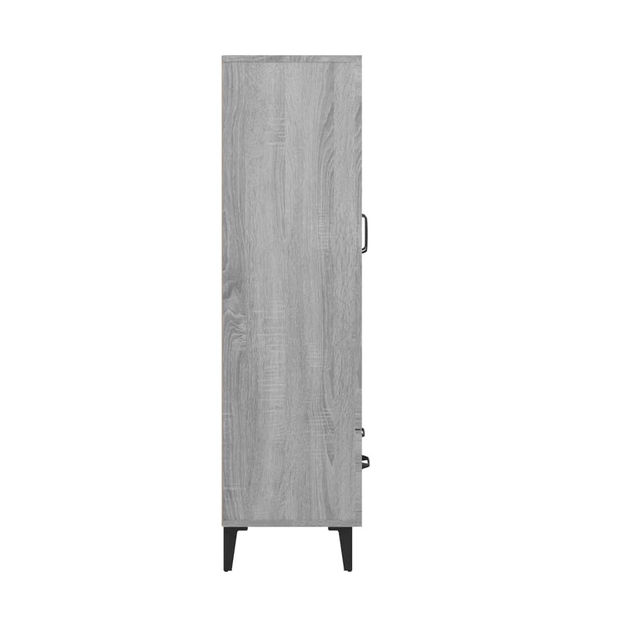 Hoge kast 70x31x115 cm bewerkt hout grijs sonoma eikenkleurig