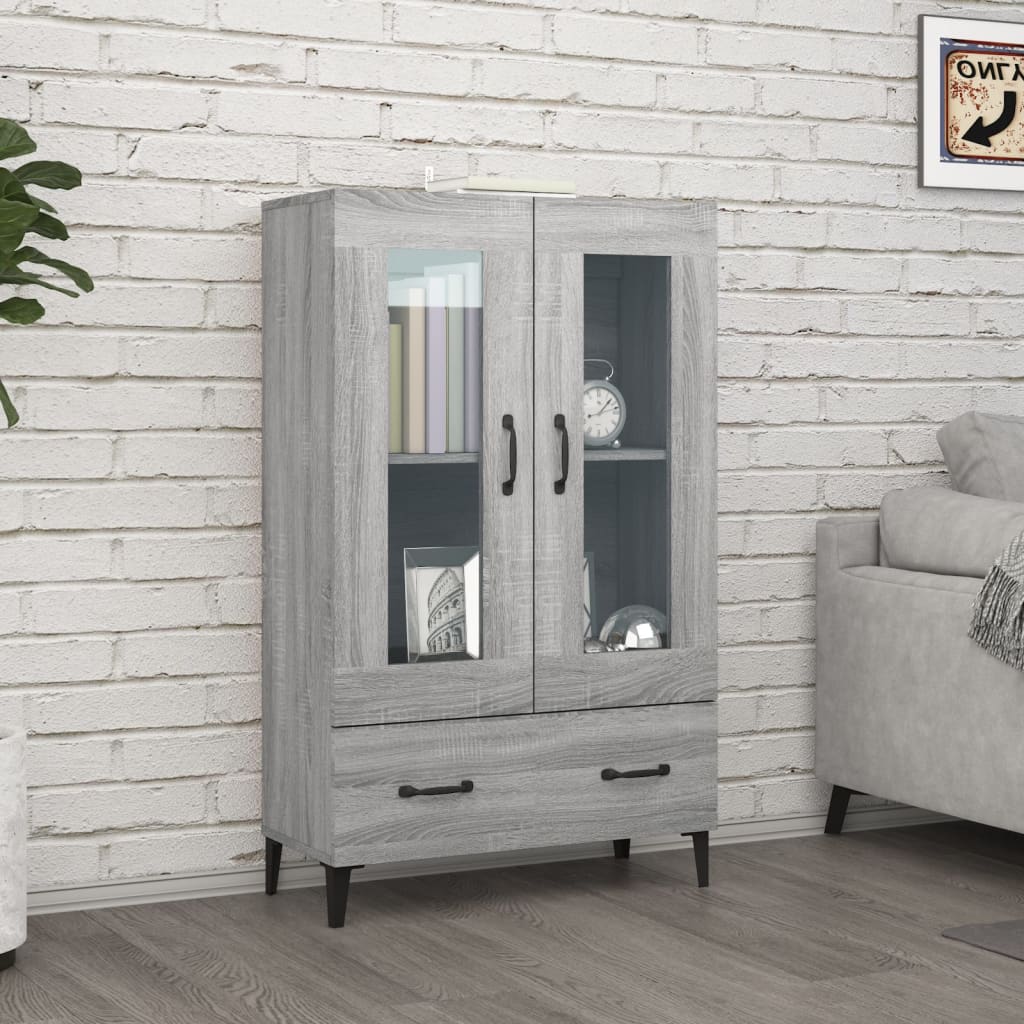 Hoge kast 70x31x115 cm bewerkt hout grijs sonoma eikenkleurig