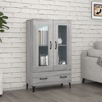 Hoge kast 70x31x115 cm bewerkt hout grijs sonoma eikenkleurig