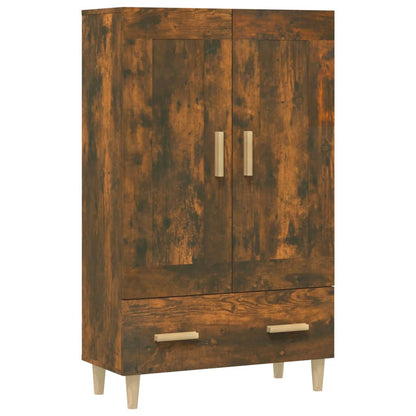 Hoge Kast 70X31X115 Cm Bewerkt Hout Kleurig Gerookt eiken