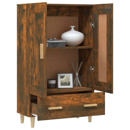 Hoge Kast 70X31X115 Cm Bewerkt Hout Kleurig Gerookt eiken