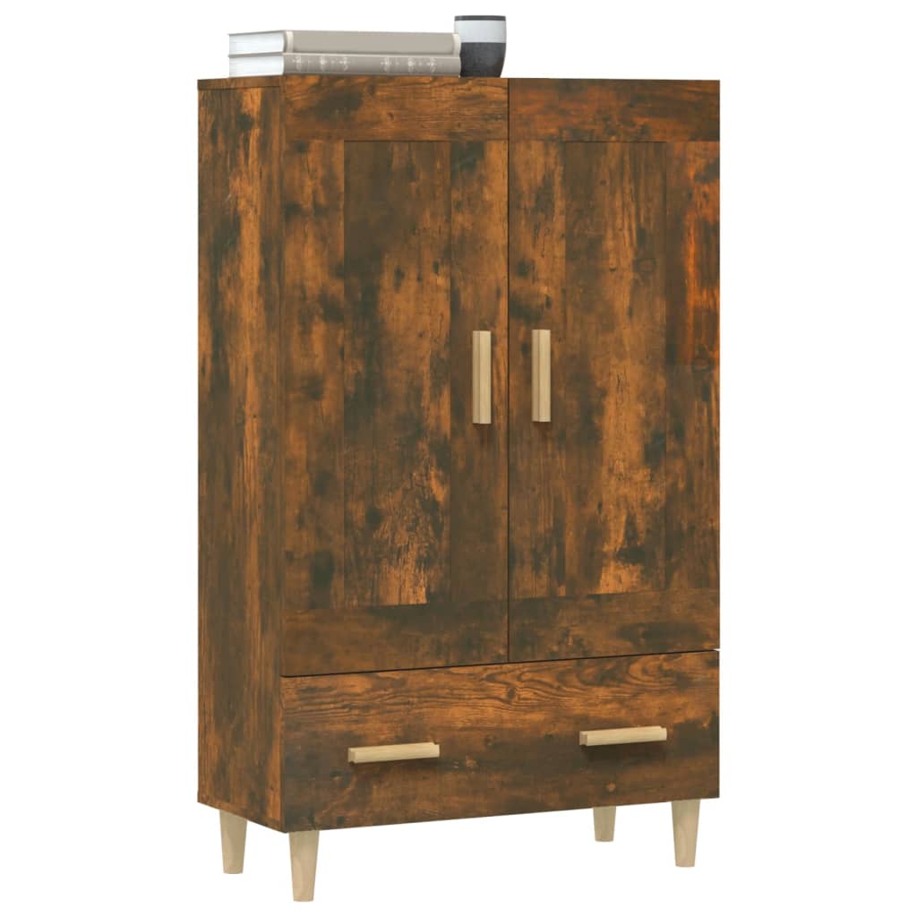 Hoge Kast 70X31X115 Cm Bewerkt Hout Kleurig Gerookt eiken
