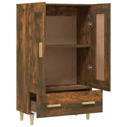 Hoge Kast 70X31X115 Cm Bewerkt Hout Kleurig Gerookt eiken