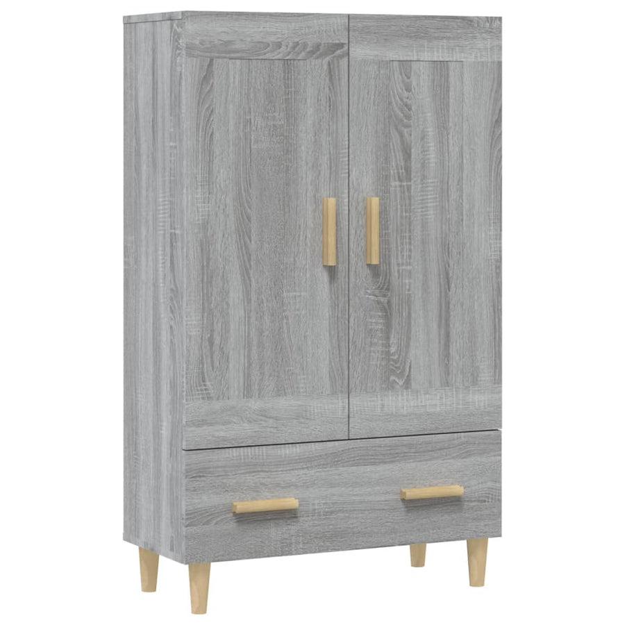 Hoge Kast 70X31X115 Cm Bewerkt Hout Eikenkleurig Grijs sonoma
