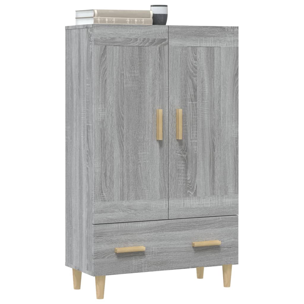 Hoge Kast 70X31X115 Cm Bewerkt Hout Eikenkleurig Grijs sonoma