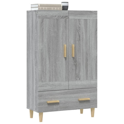 Hoge Kast 70X31X115 Cm Bewerkt Hout Eikenkleurig Grijs sonoma