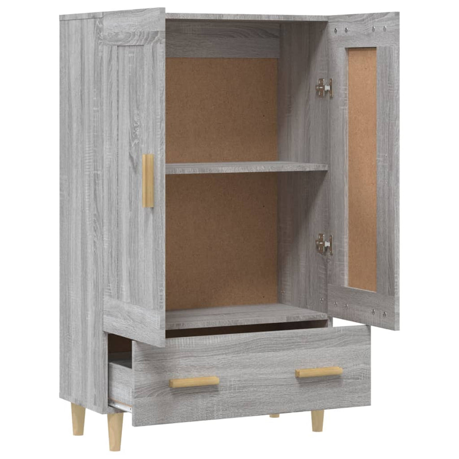 Hoge Kast 70X31X115 Cm Bewerkt Hout Eikenkleurig Grijs sonoma