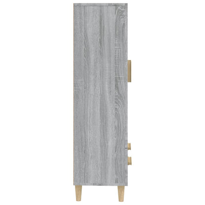 Hoge Kast 70X31X115 Cm Bewerkt Hout Eikenkleurig Grijs sonoma