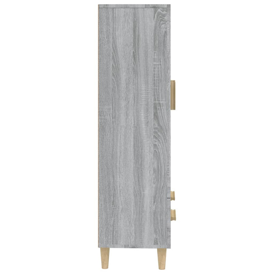 Hoge Kast 70X31X115 Cm Bewerkt Hout Eikenkleurig Grijs sonoma