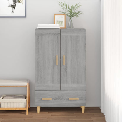 Hoge Kast 70X31X115 Cm Bewerkt Hout Eikenkleurig Grijs sonoma