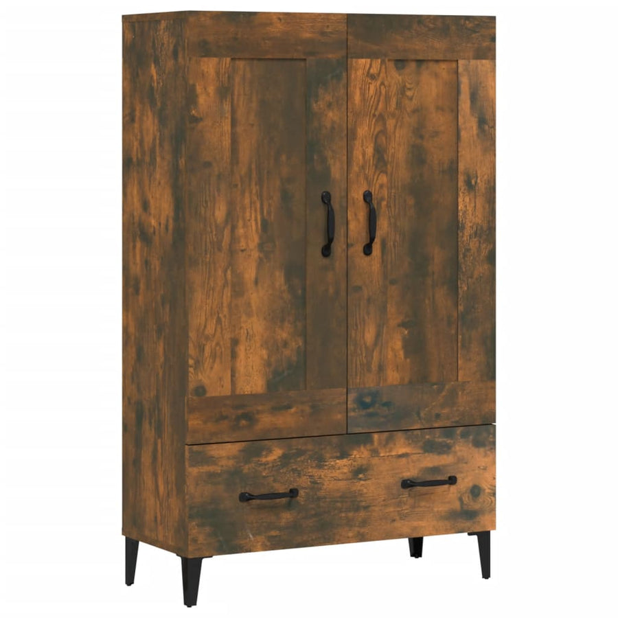 Hoge kast 70x31x115 cm bewerkt hout gerookt eikenkleurig