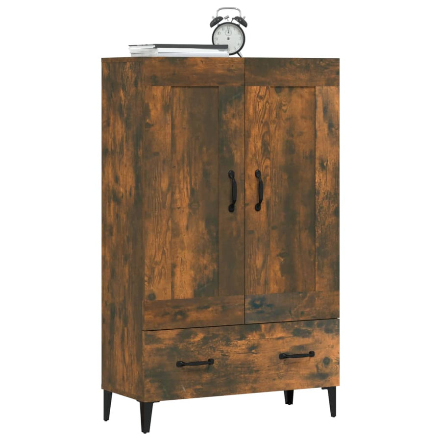 Hoge kast 70x31x115 cm bewerkt hout gerookt eikenkleurig