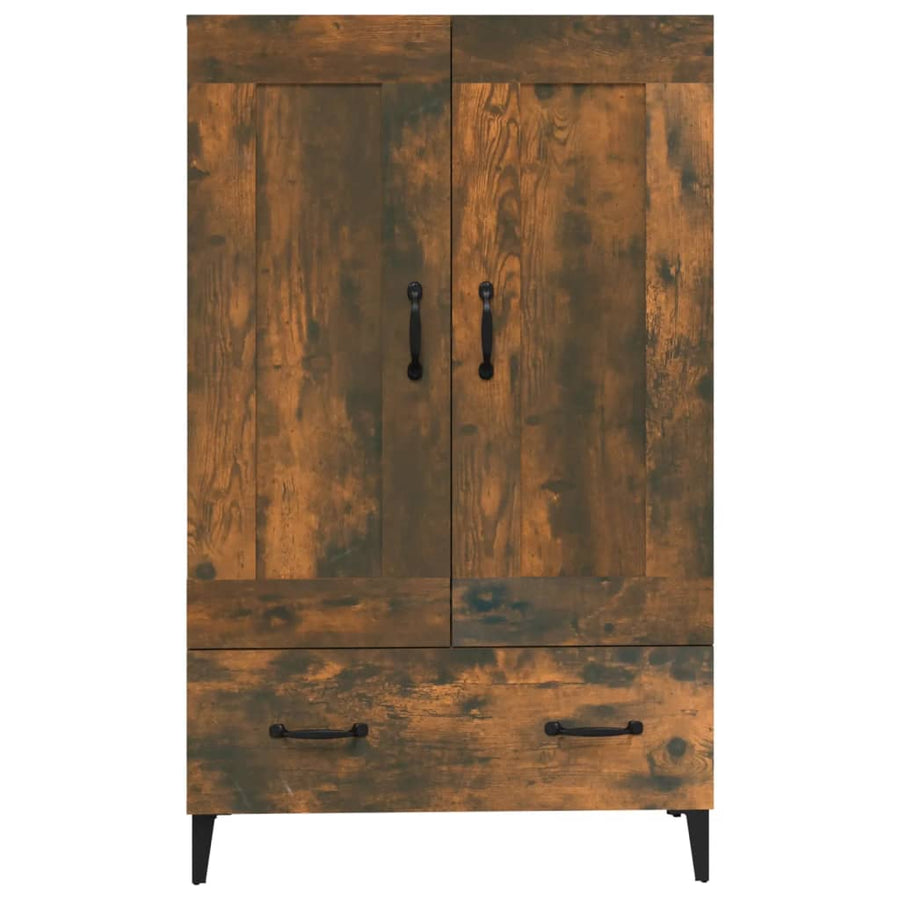 Hoge kast 70x31x115 cm bewerkt hout gerookt eikenkleurig