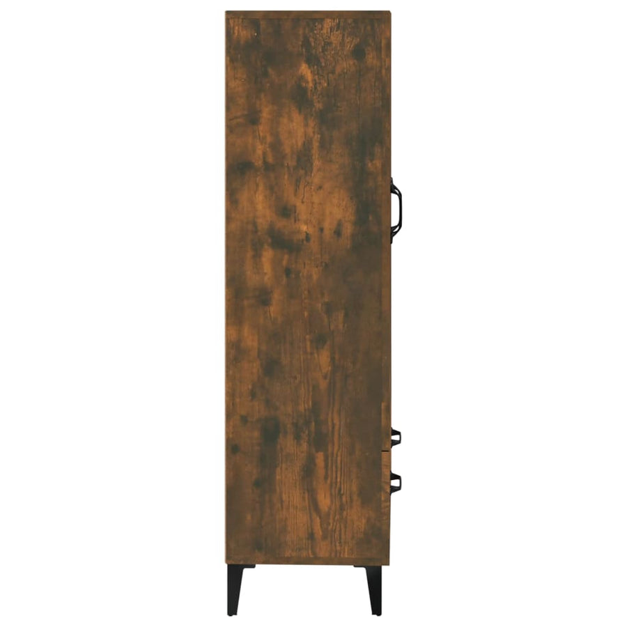 Hoge kast 70x31x115 cm bewerkt hout gerookt eikenkleurig