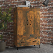 Hoge kast 70x31x115 cm bewerkt hout gerookt eiken