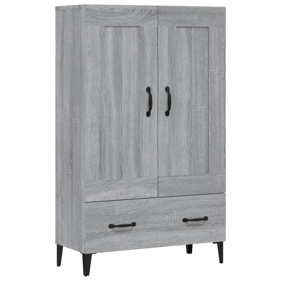 Hoge Kast 70X31X115 Cm Bewerkt Hout Eikenkleurig Grijs sonoma