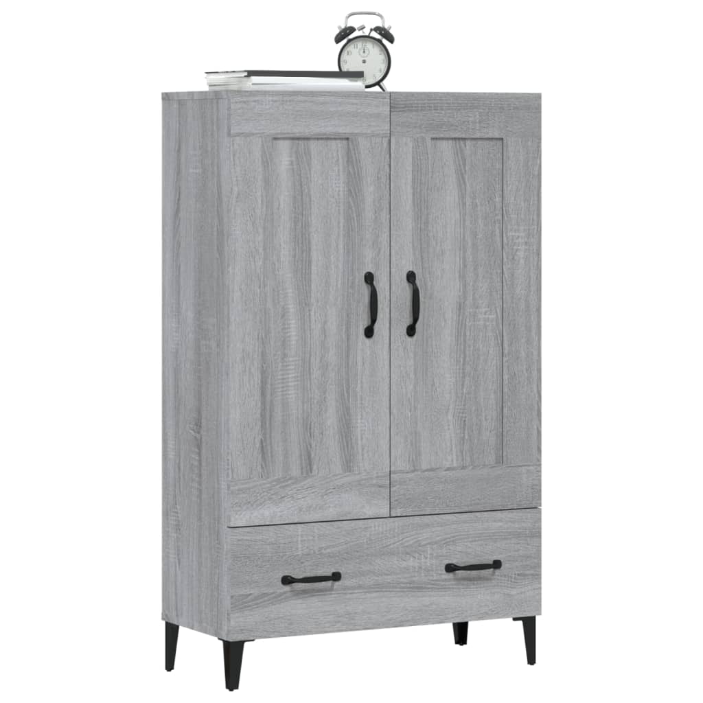 Hoge Kast 70X31X115 Cm Bewerkt Hout Eikenkleurig Grijs sonoma