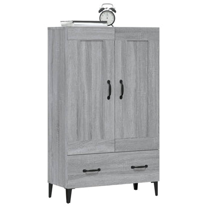 Hoge Kast 70X31X115 Cm Bewerkt Hout Eikenkleurig Grijs sonoma