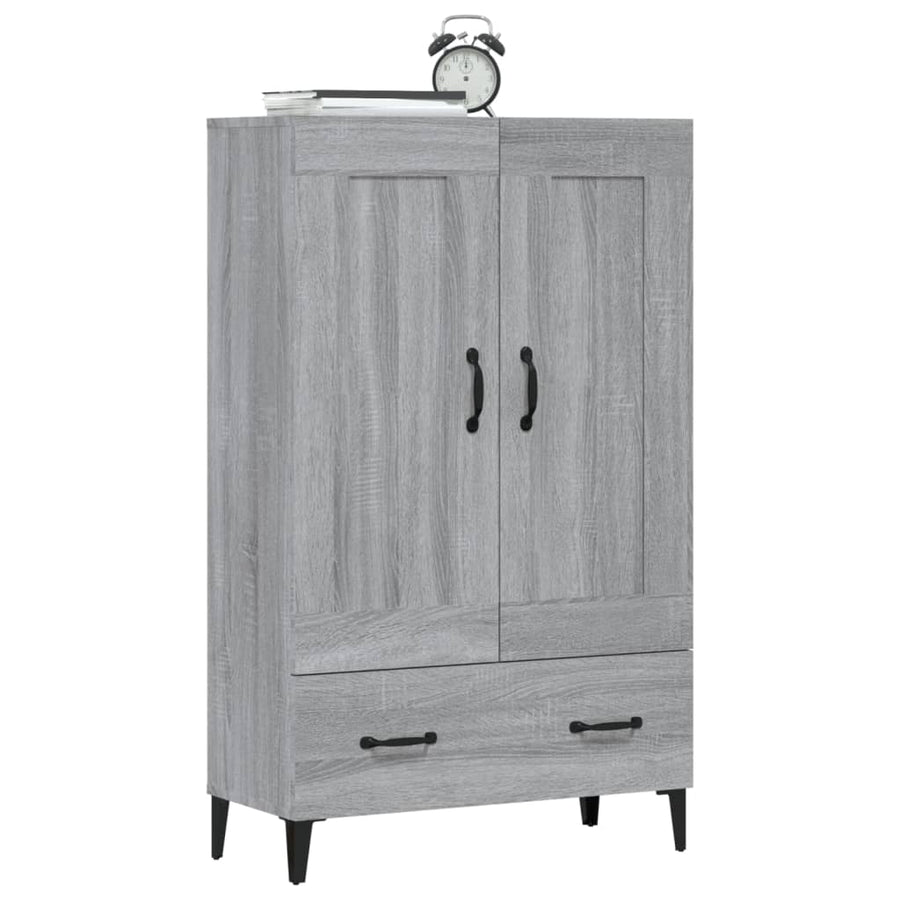 Hoge Kast 70X31X115 Cm Bewerkt Hout Eikenkleurig Grijs sonoma