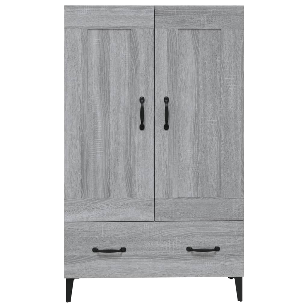 Hoge Kast 70X31X115 Cm Bewerkt Hout Eikenkleurig Grijs sonoma