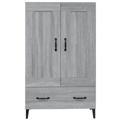 Hoge Kast 70X31X115 Cm Bewerkt Hout Eikenkleurig Grijs sonoma