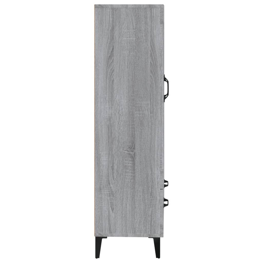 Hoge Kast 70X31X115 Cm Bewerkt Hout Eikenkleurig Grijs sonoma