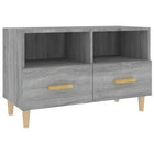 Tv-meubel 80x36x50 cm bewerkt hout grijs