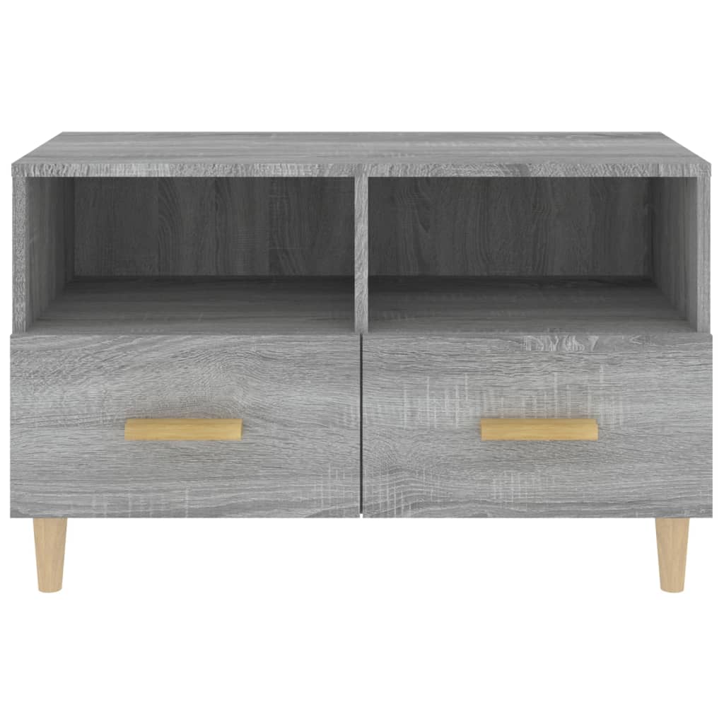 Tv-Meubel 80X36X50 Cm Bewerkt Hout Eikenkleurig Grijs sonoma