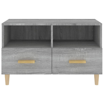 Tv-Meubel 80X36X50 Cm Bewerkt Hout Eikenkleurig Grijs sonoma