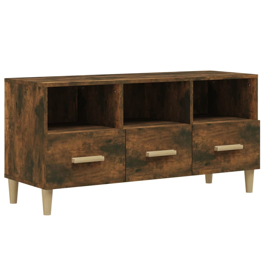 Tv-Meubel 02X36X50 Cm Bewerkt Hout Kleurig Gerookt eiken