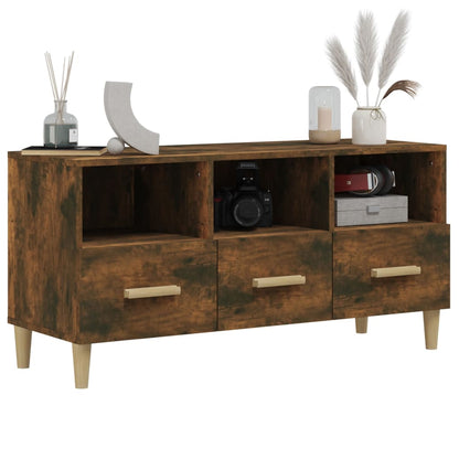Tv-Meubel 02X36X50 Cm Bewerkt Hout Kleurig Gerookt eiken
