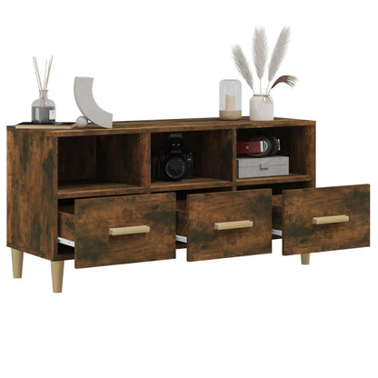 Tv-Meubel 02X36X50 Cm Bewerkt Hout Kleurig Gerookt eiken