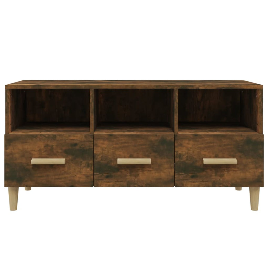 Tv-Meubel 02X36X50 Cm Bewerkt Hout Kleurig Gerookt eiken