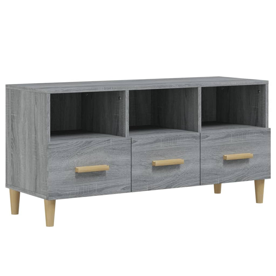 Tv-Meubel 02X36X50 Cm Bewerkt Hout Eikenkleurig Grijs sonoma