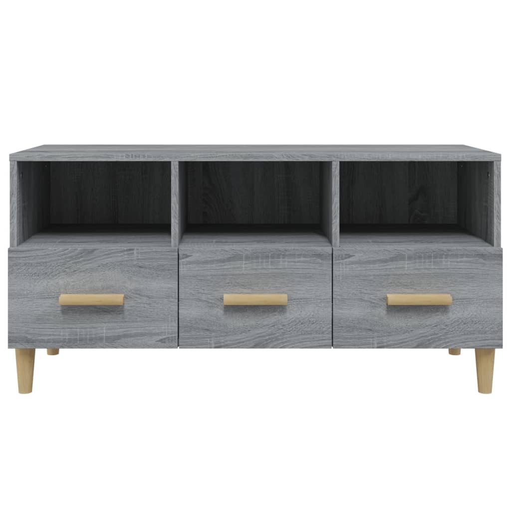Tv-Meubel 02X36X50 Cm Bewerkt Hout Eikenkleurig Grijs sonoma