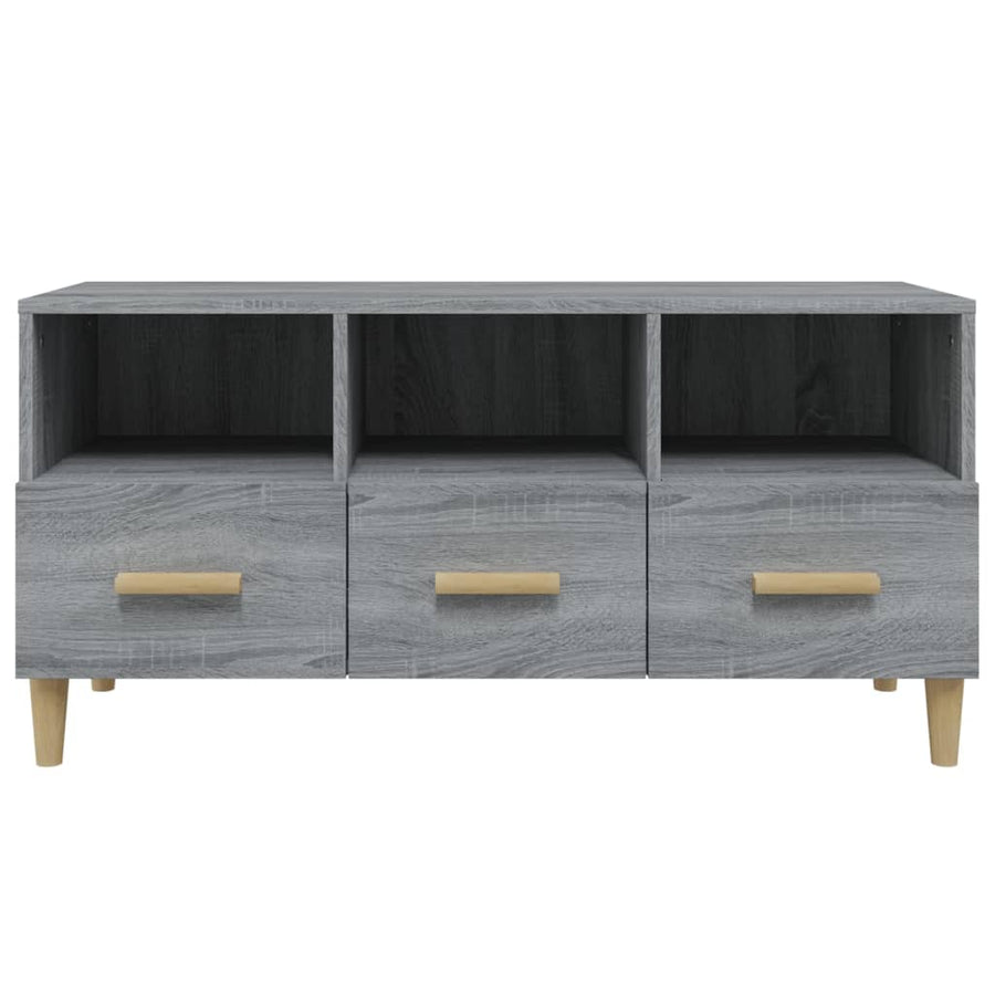 Tv-Meubel 02X36X50 Cm Bewerkt Hout Eikenkleurig Grijs sonoma