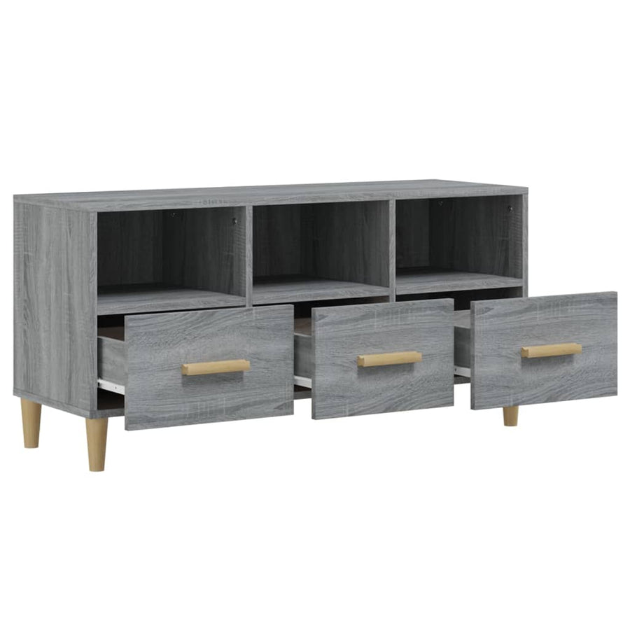 Tv-Meubel 02X36X50 Cm Bewerkt Hout Eikenkleurig Grijs sonoma