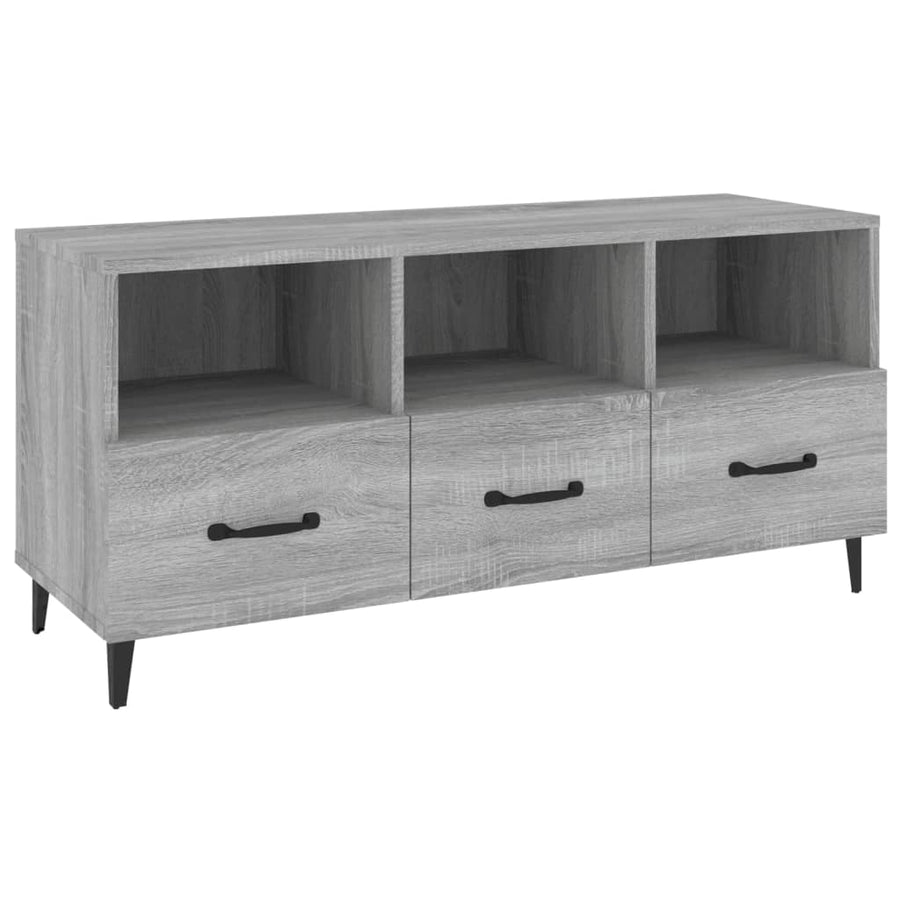Tv-Meubel 02X35X50 Cm Bewerkt Hout Eikenkleurig Grijs sonoma