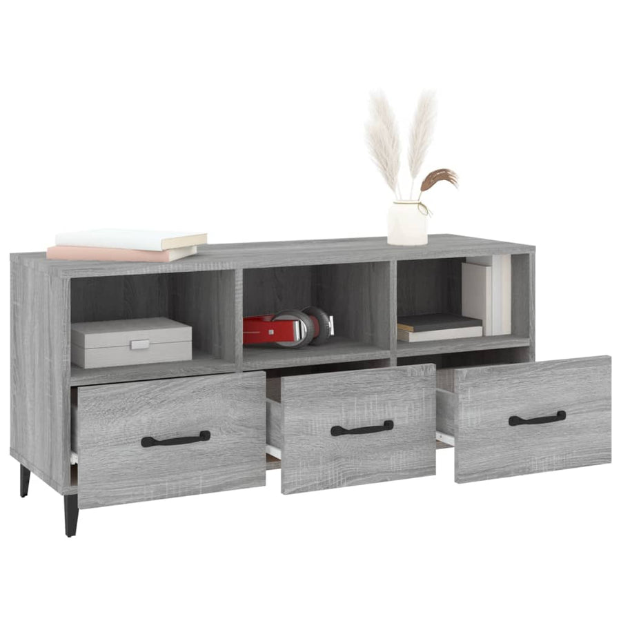 Tv-Meubel 02X35X50 Cm Bewerkt Hout Eikenkleurig Grijs sonoma