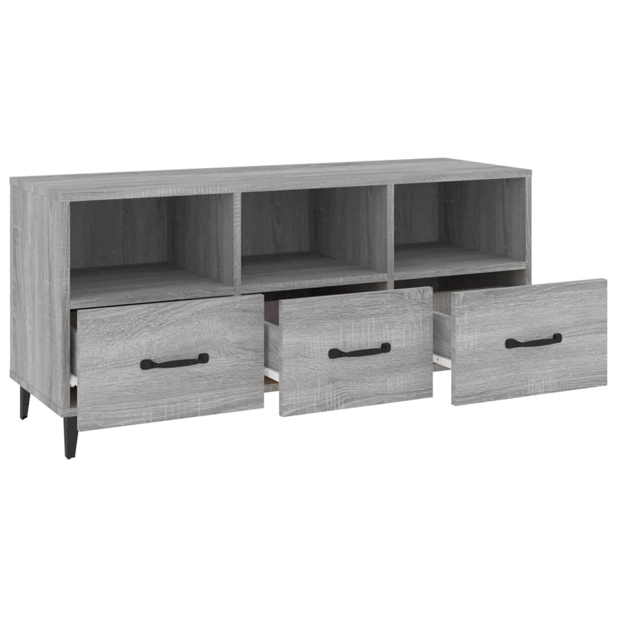 Tv-Meubel 02X35X50 Cm Bewerkt Hout Eikenkleurig Grijs sonoma