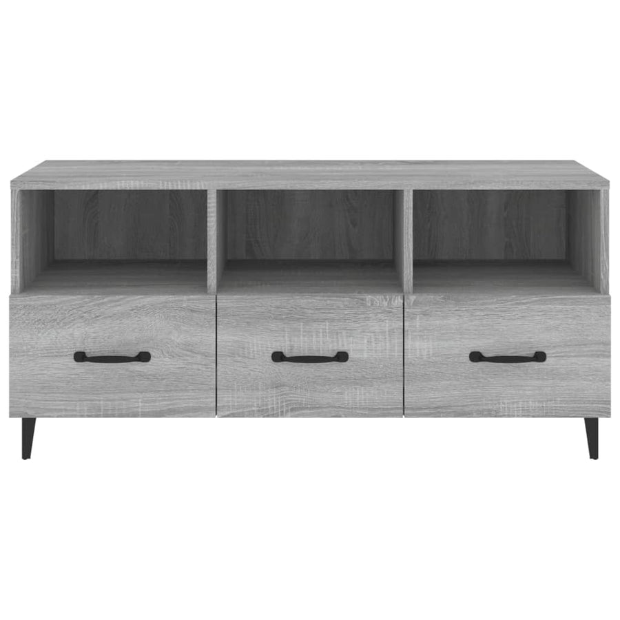 Tv-Meubel 02X35X50 Cm Bewerkt Hout Eikenkleurig Grijs sonoma
