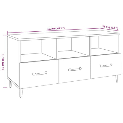 Tv-Meubel 02X35X50 Cm Bewerkt Hout Eikenkleurig Grijs sonoma