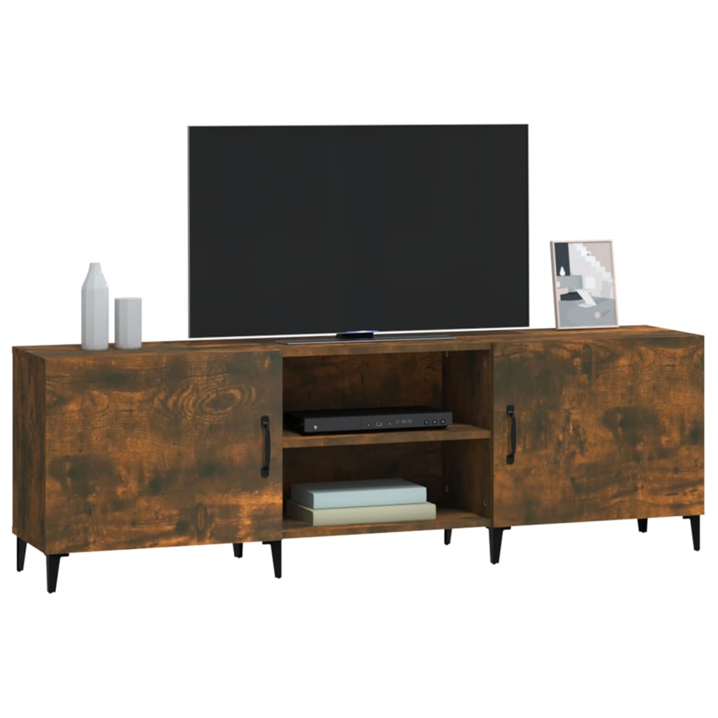 Tv-meubel 150x30x50 cm bewerkt hout gerookt eikenkleurig